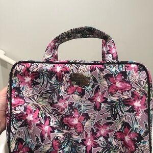 Nicole Miller New York Floral Travel Bag with Pink and Green Accents